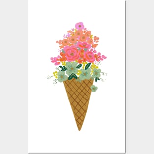 Ice cream flower Posters and Art